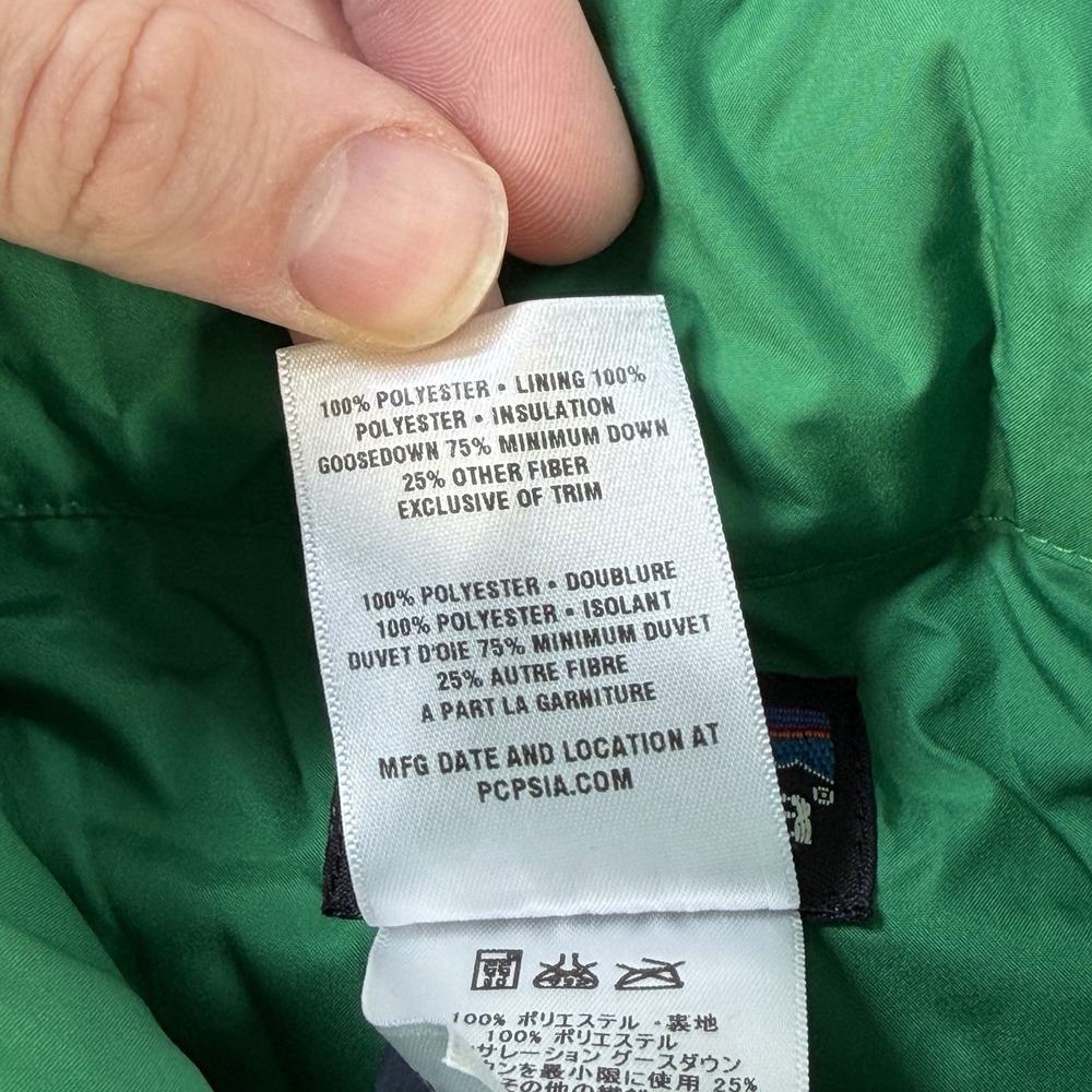 Patagonia Puffer Vest Mens XS Blue Goose Down Insulated Snap Front Hiking - Picture 4 of 10